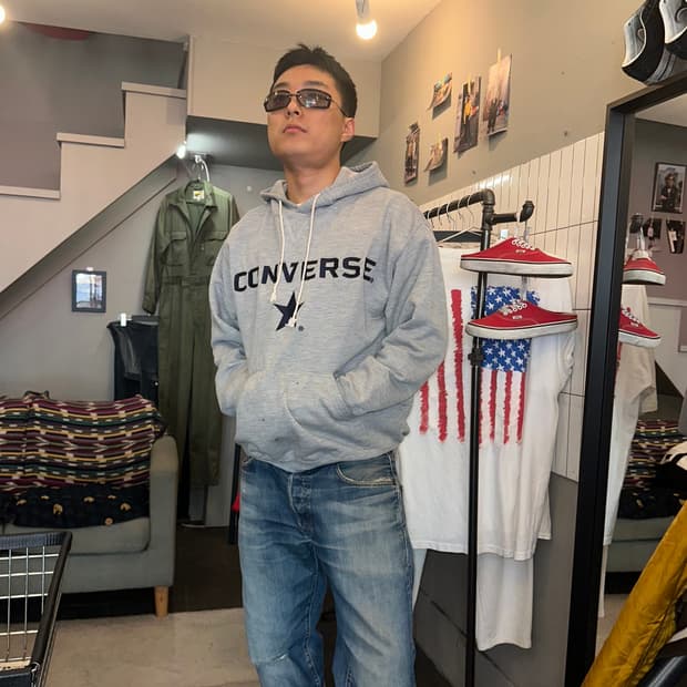 90‘s Converse big logo hood sweatshirt 