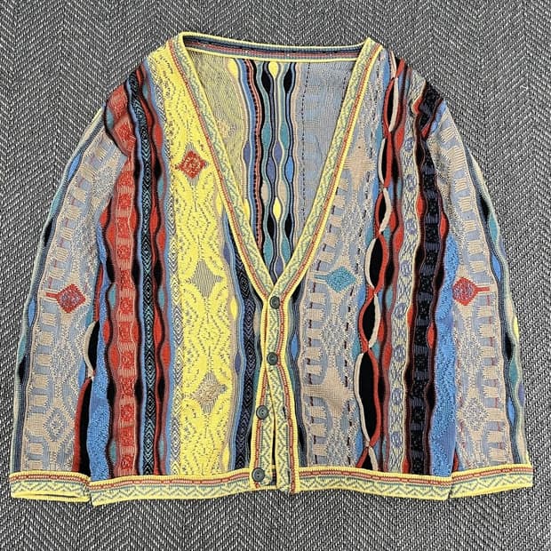 멀티컬러 케이블 가디건 v0999