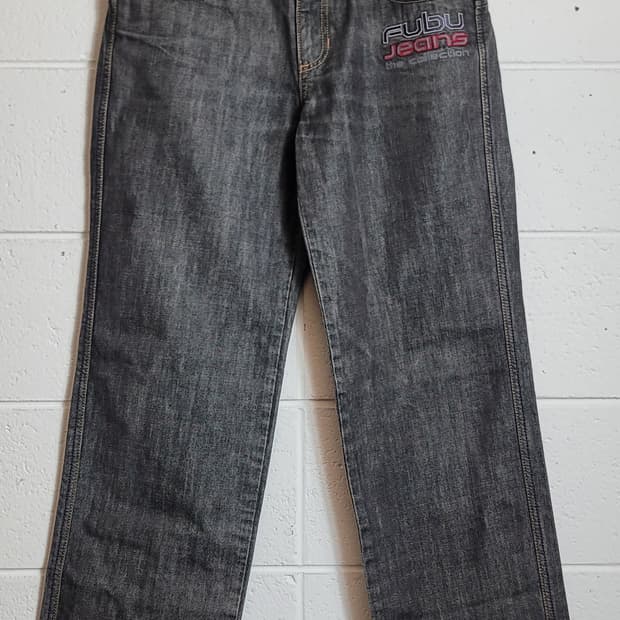 푸부(FUBU, 남여공용) 올드스쿨 흑청(데님) 워싱 바지 판매