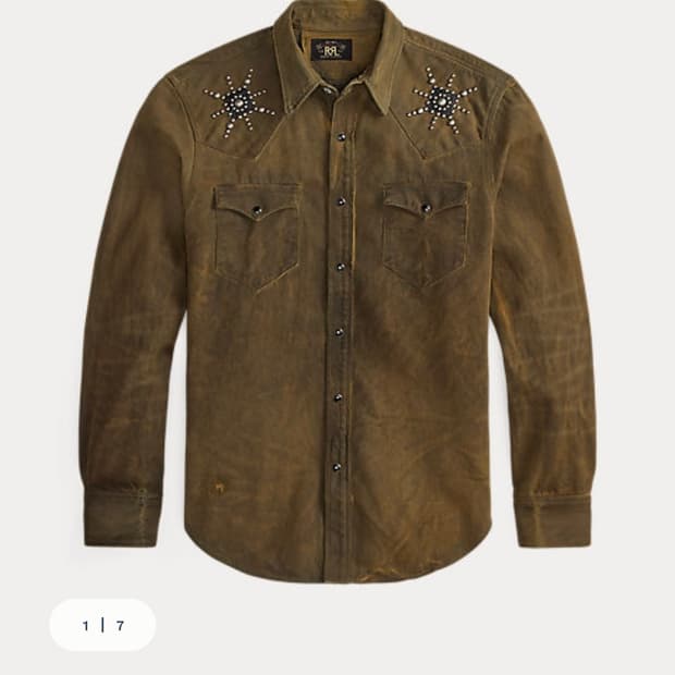 RRL 스터드 웨스턴 셔츠 M