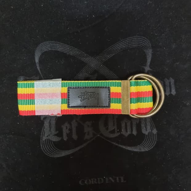 [OS] 스투시 레더 패치로고 레게 링 웨빙 벨트