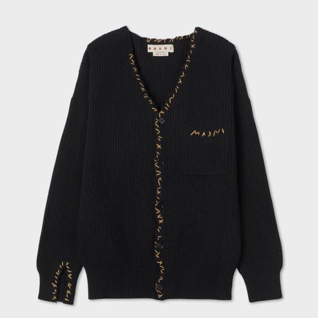 마르니 블랙 스티치 가디건 48사이즈