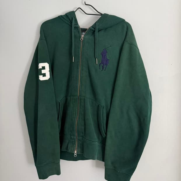  폴로 랄프로렌 빅 포니 후드 집업 다크 그린