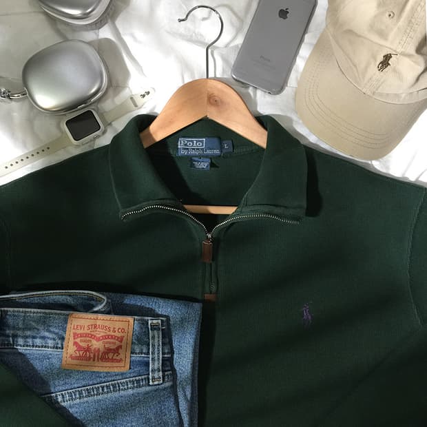 (MAN) 폴로랄프로렌 스웻 반집업 L