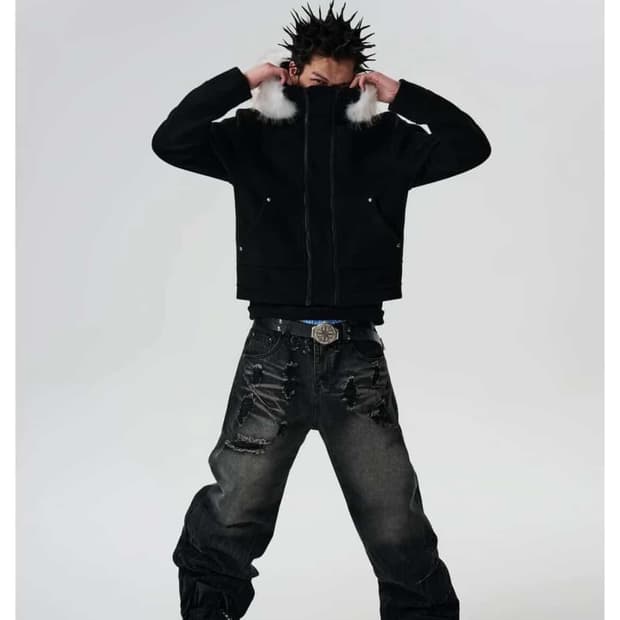 SAVAGEGROWTHWORLD 퍼 후드집업 새상품