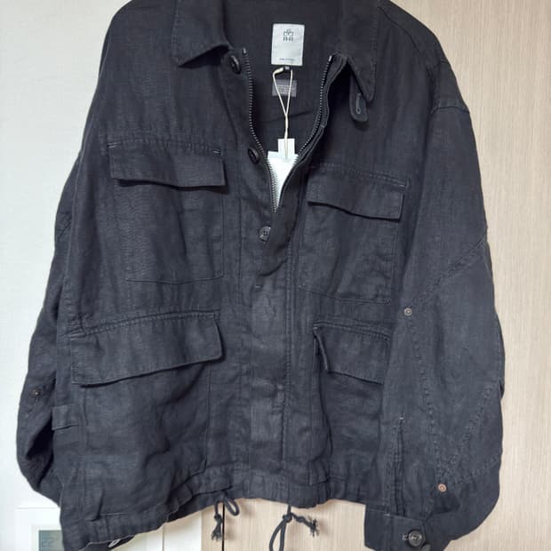 [2] 25fw 폴리테루 린넨 필드 자켓 워시드 블랙