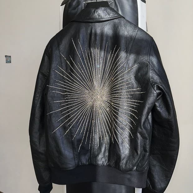 (구매) 생로랑 sunburst leather jacket 