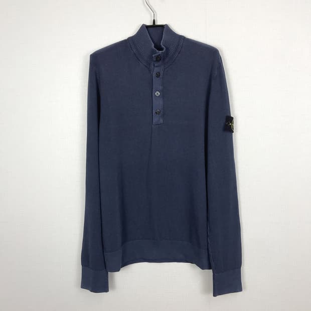 스톤아일랜드 반집업 코튼 면 니트 남성M