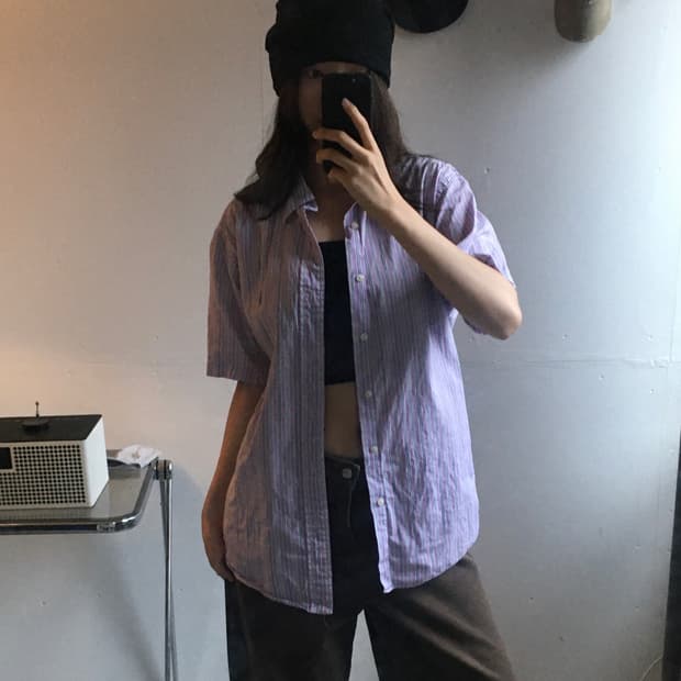 폴로 랄프로렌 스트라이프 하프셔츠