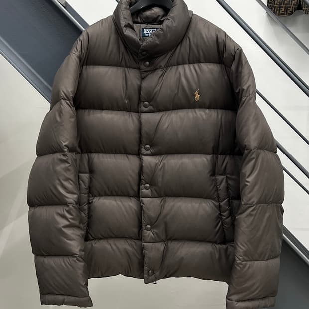 폴로랄프로렌 다크브라운 숏 푸퍼 패딩