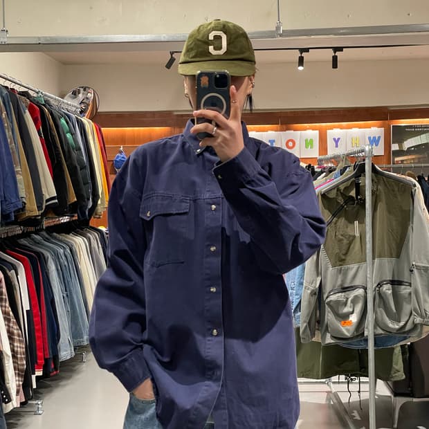 빈티지 헤비 코튼 워크 셔츠