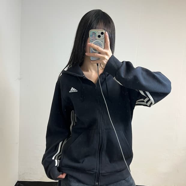 Adidas Black Hoodie Zip-Up