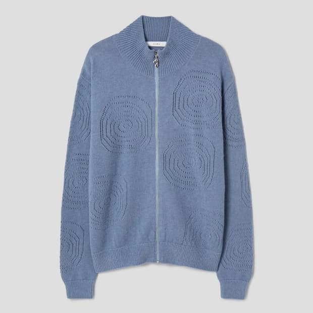 지에다 jieda Ripples Zip Up Knit