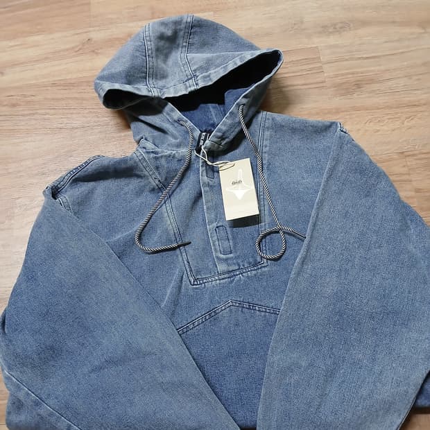 해외판 미사용 데님 아노락 청후드 자켓 남녀공용
