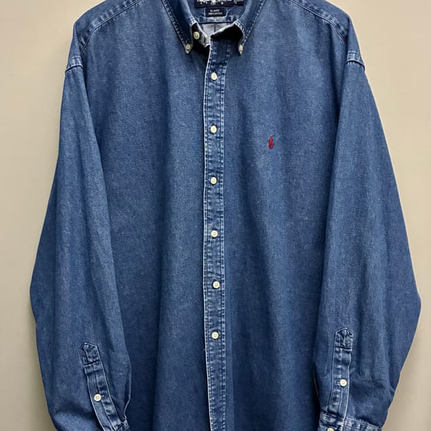 (XXL)90s 폴로랄프로렌 Blaire 블레어핏 버튼다운 데님셔츠