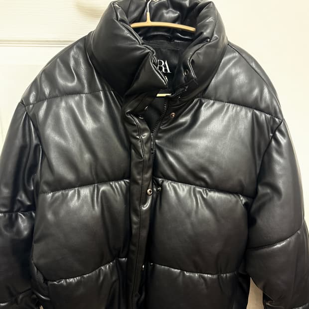 자라 레더 패딩