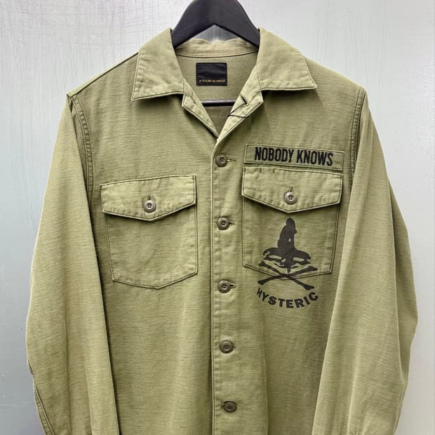 Hysteric Glamour 히스테릭글래머 카키색상 밀리터리 셔츠자켓