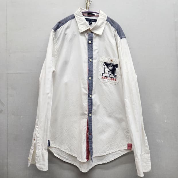 타미힐피거 로고 패치 등번호 오버핏 셔츠 M(2XL)