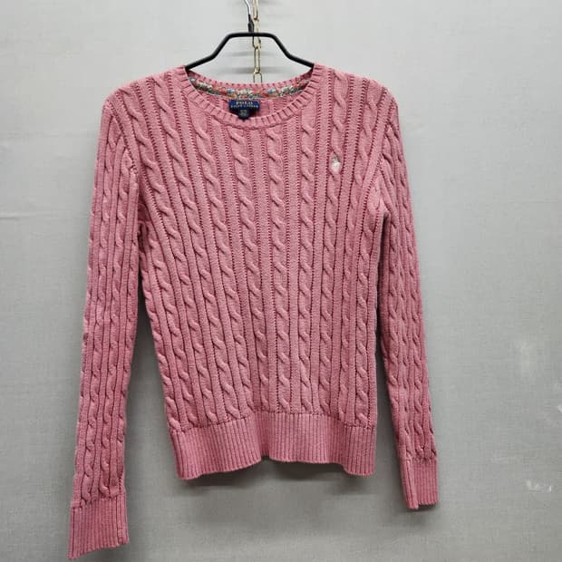 폴로랄프로렌 로고 꽈배기 니트 S