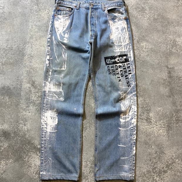 [32] 90s Levi's 501 리바이스 USA 페인팅 데님팬츠