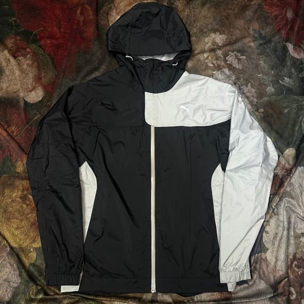 푸마 빈티지 그레이 사이드라인 블랙후그바람막이 S