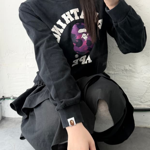 BAPE 베이프 컬러 카모 컬리지 로고 롱슬리브