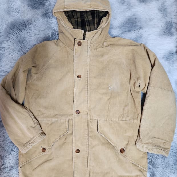 폴로 랄프로렌 코듀로이 후드 자켓 베이지