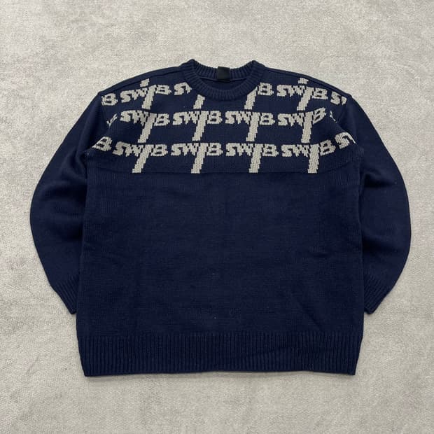 S SWIB 패턴 남성 니트