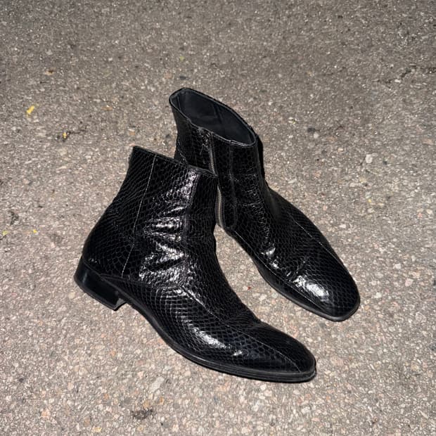 Roberto Cavalli Python Leather Boots