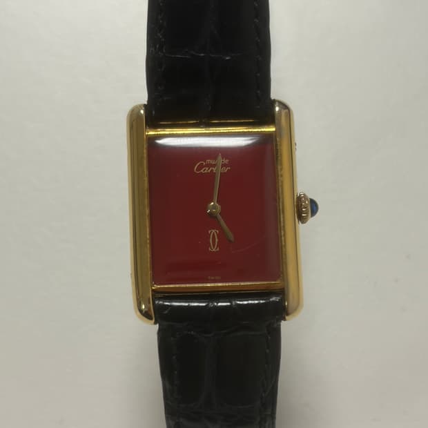 빈티지 머스트 드 까르띠에 탱크 버메일 버건디