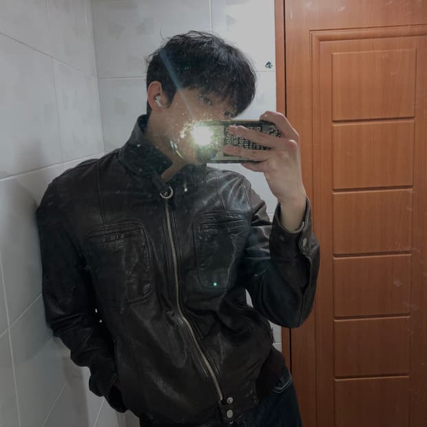 이지오 꼴레지오니 양가죽 레더 자켓 브라운