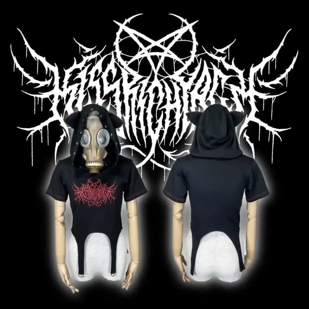 kry clothing 반팔 네코 후드 일브 일본 빈티지 지뢰계 펑크