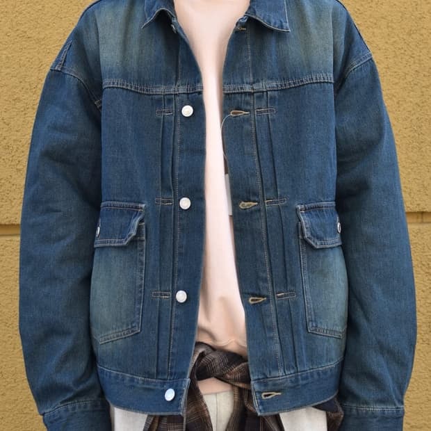 프릭스스토어 오버핏 2세대 데님 자켓 G잔 트러커 커버올 인디고 블루 L