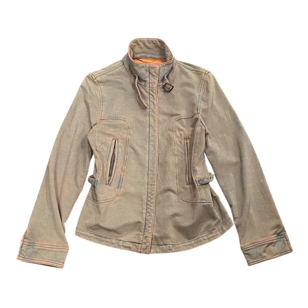 Japanese vtg 넥버클 워싱 하이넥 자켓