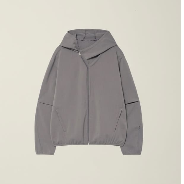 [M] EE cut off sleeve hooded zip jacket