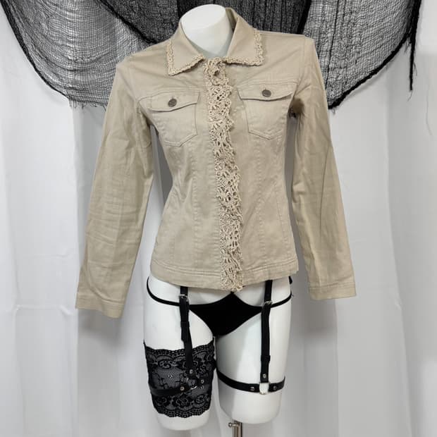 beige lace jacket