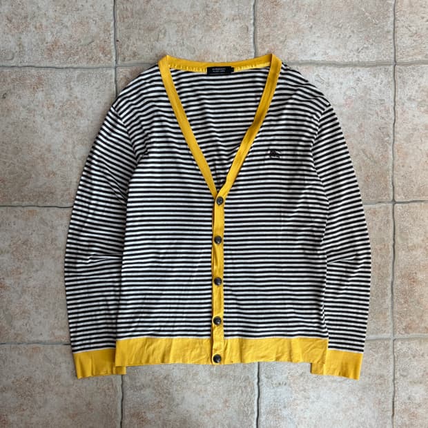 [3] Burberry black label stripe cardigan