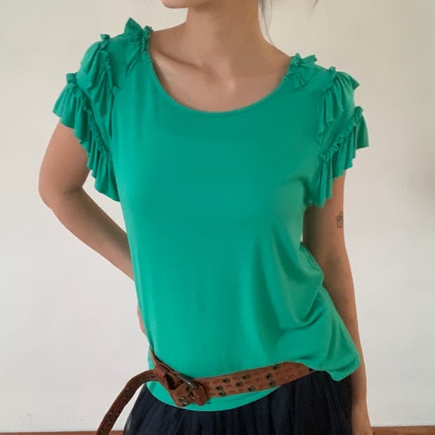 Ruffle Loose Fit Short Sleeve