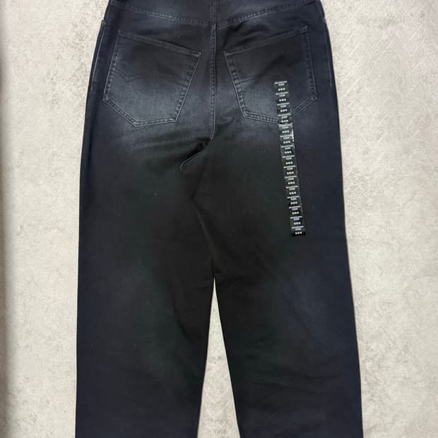 발렌시아가 사이즈 스티커 배기 데님 블랙 S