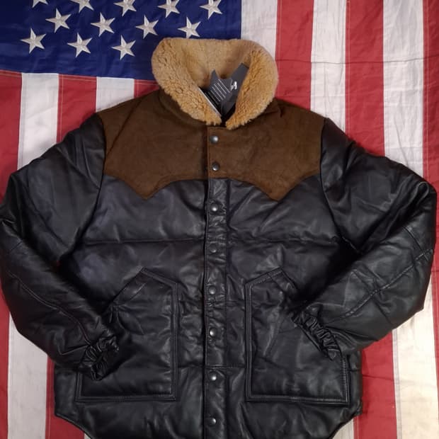 택새제품 Curphey 리얼레더 웨스턴 패딩 자켓
