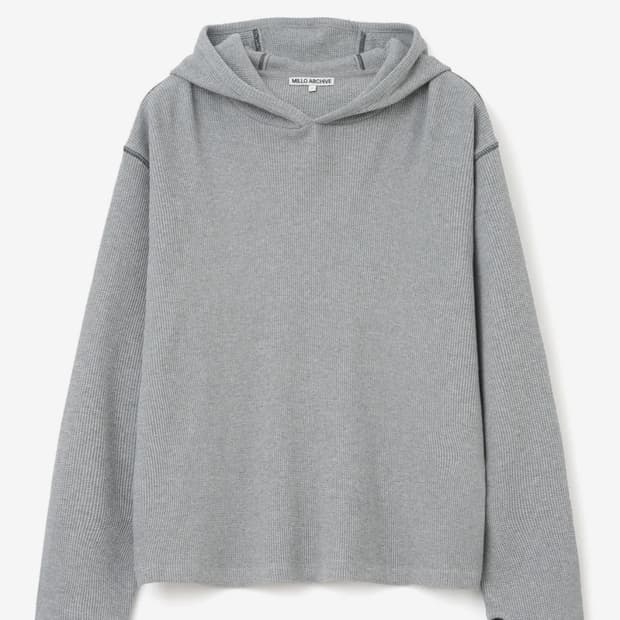 밀로 아카이브 오브젝트 스티치 롱 슬리브 후디 멜란지 그레이m