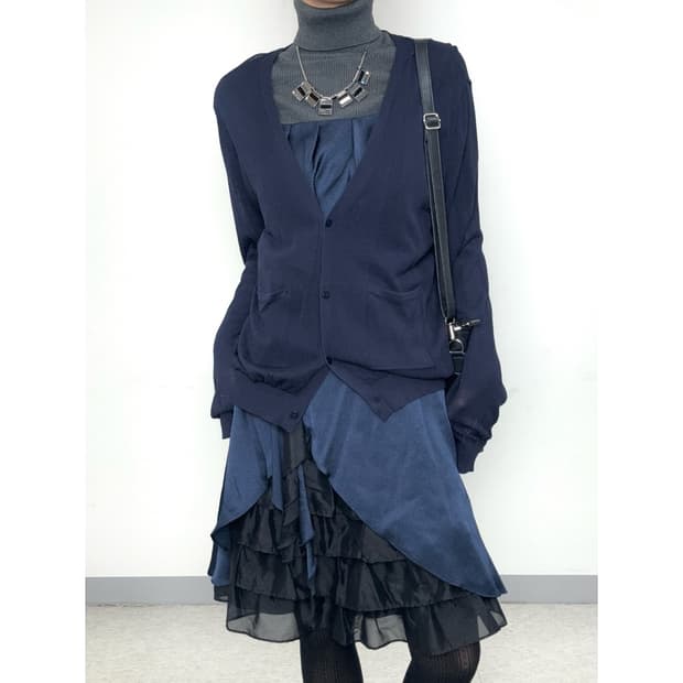 빈티지 네이비 가디건