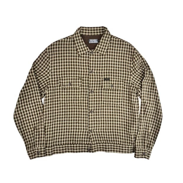 히스테릭글래머 파나마 체크 셔츠 자켓 브라운