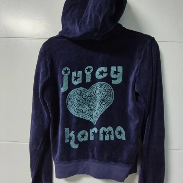 쥬시 꾸뛰르 벨벳 후드집업 네이비 L  (미사용)