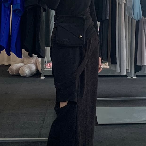 jichoi 지초이 레이어드 니트 롱 스커트 블랙