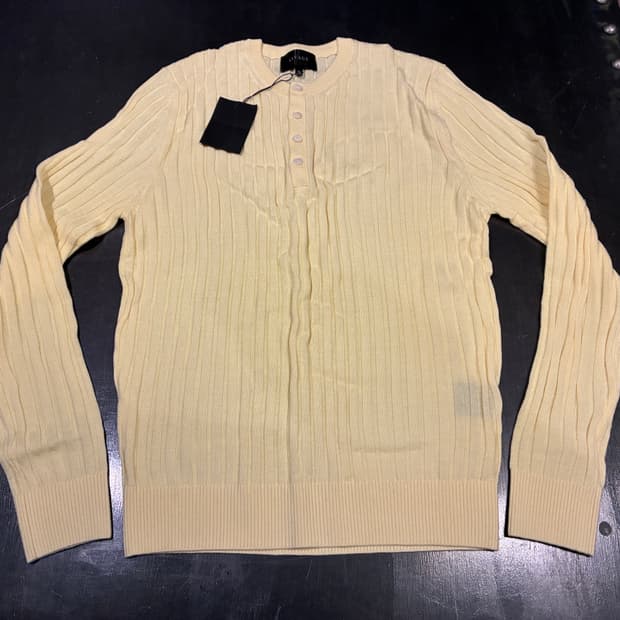 XL) SAVAGE 세비지 울 니트 헨리넥 옐로우