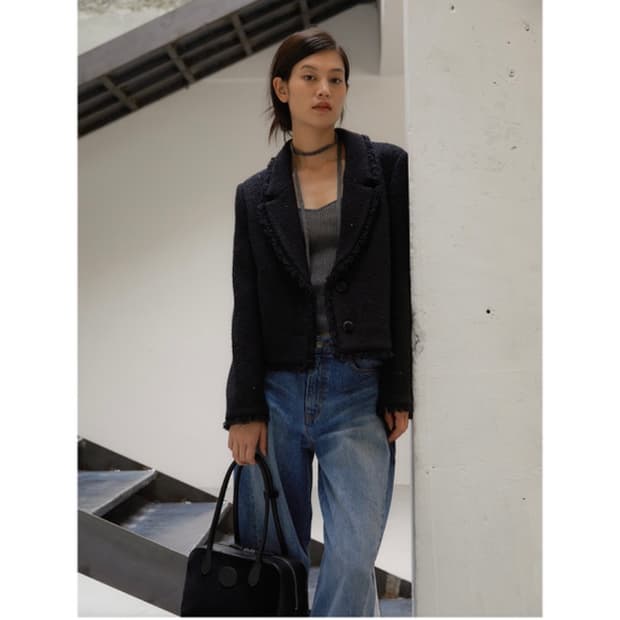 르아보네 트위드자켓