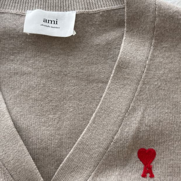 AMI 하트 로고 니트 가디건