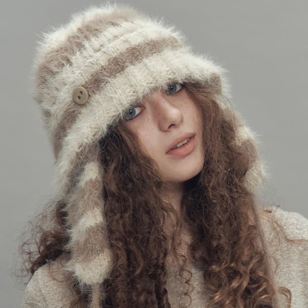 쎄쎄쎄 비니 스트라이프 베이지믹스