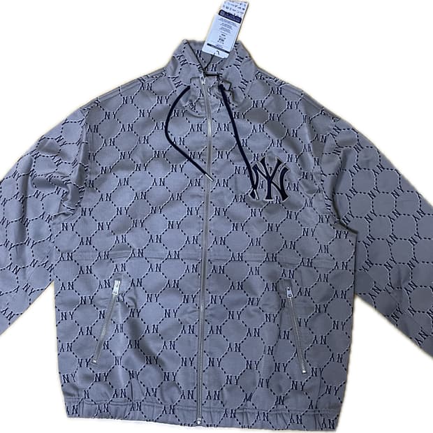 MLB 다이아모노그램 자카드 바람막이 NY (Beige)